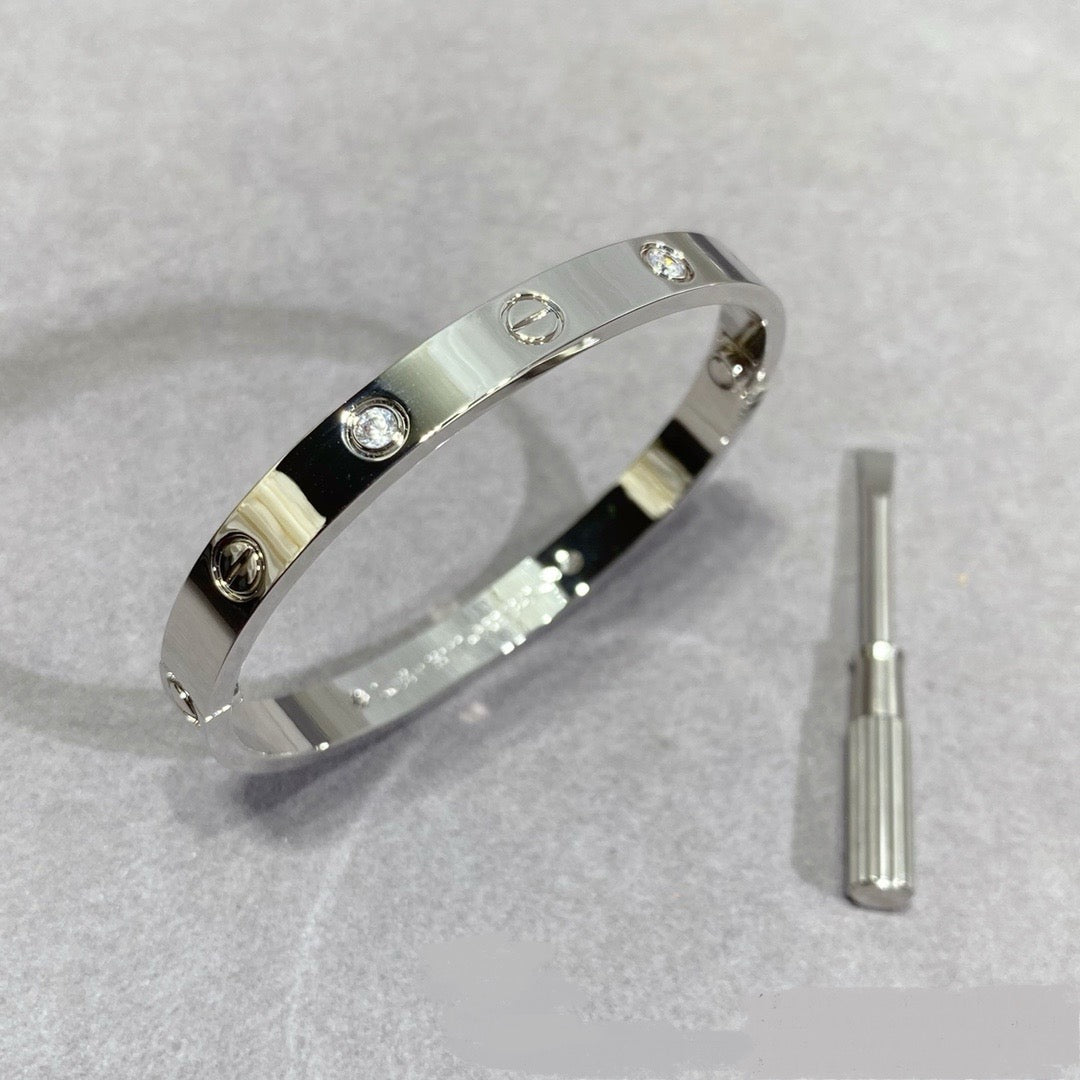 14k White Gold Love Bracelet