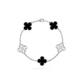 14ct Clover Charm Bracelet/Onyx