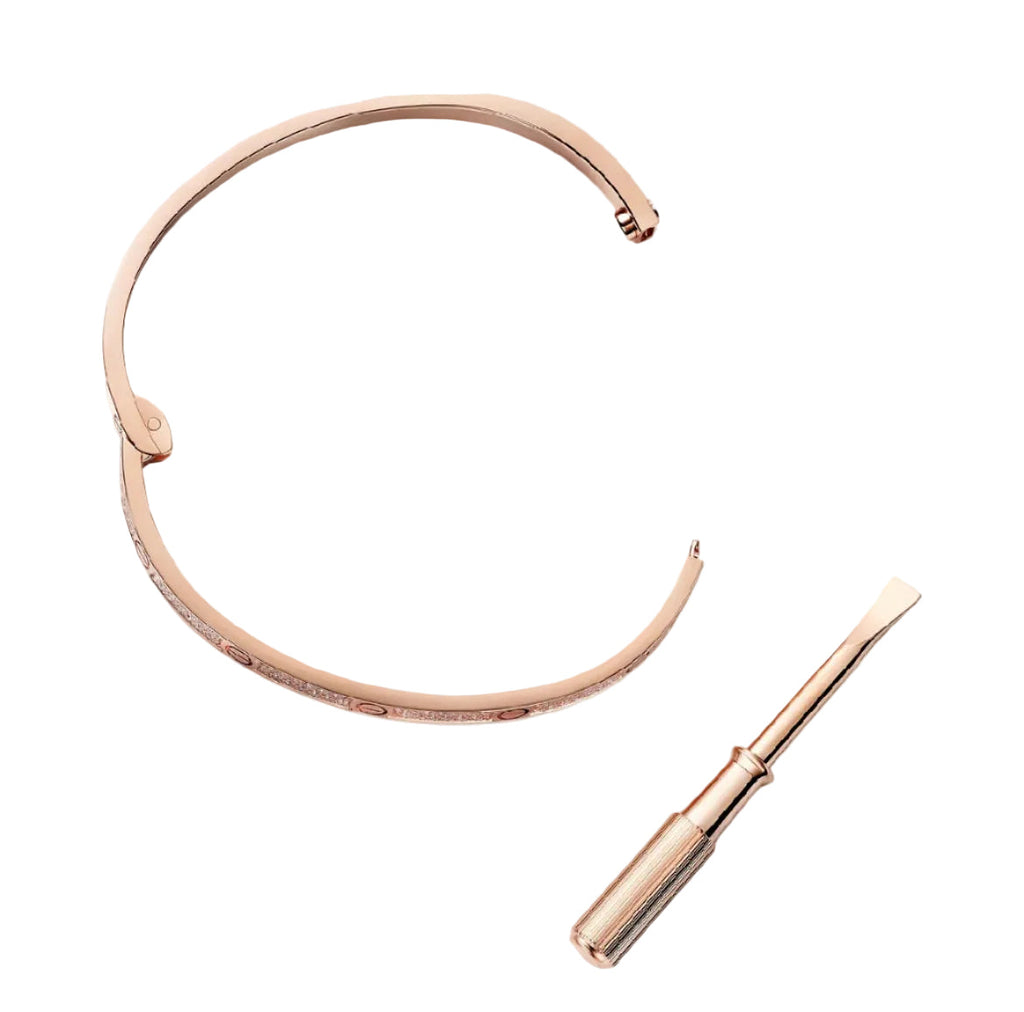 14k Rose Gold Love Bracelet/Small