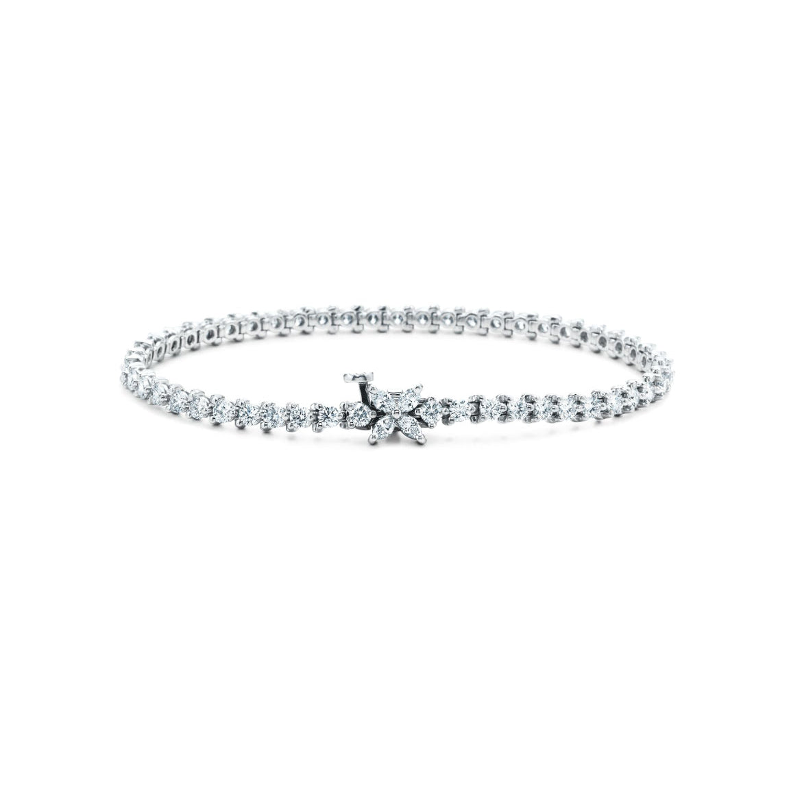 14ct White Gold Tennis Bracelet/Small