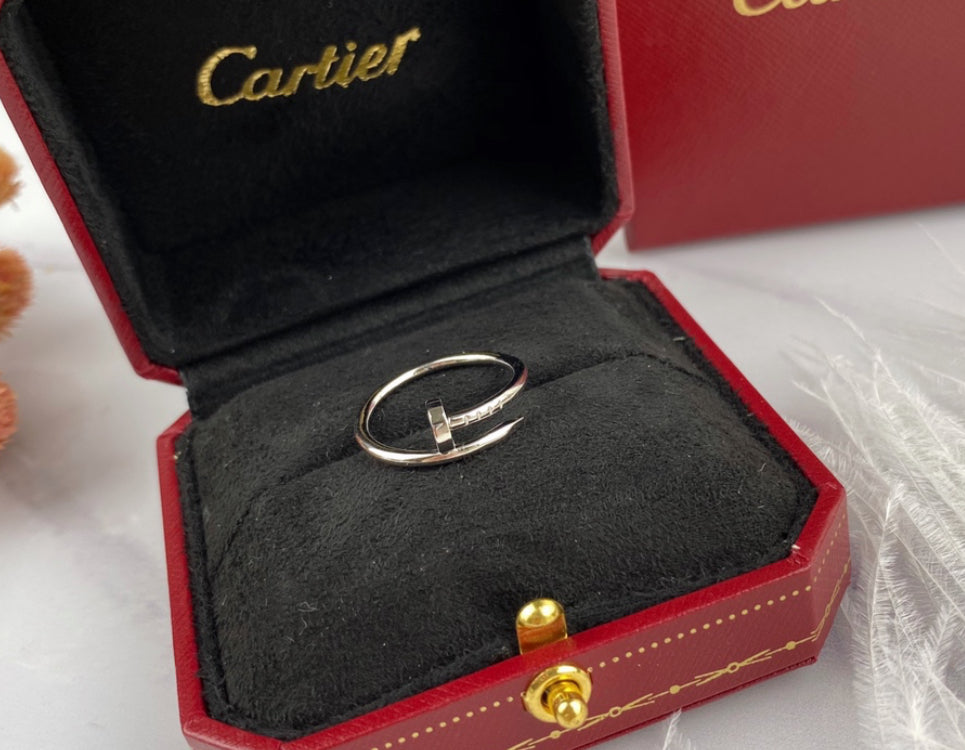 14k White Gold Nail Ring