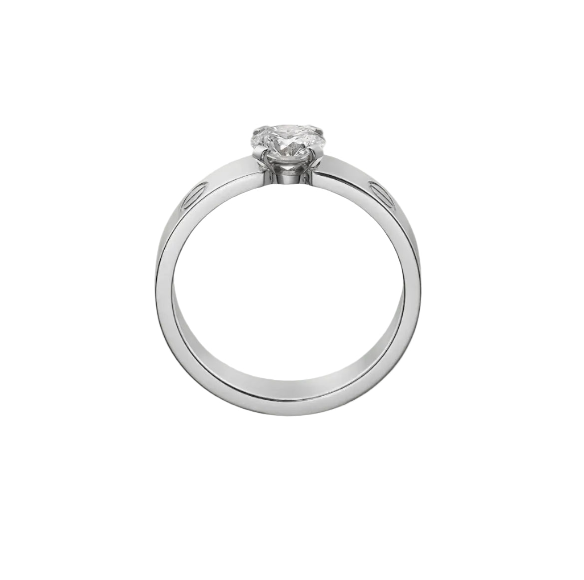 14k White Gold Love Ring