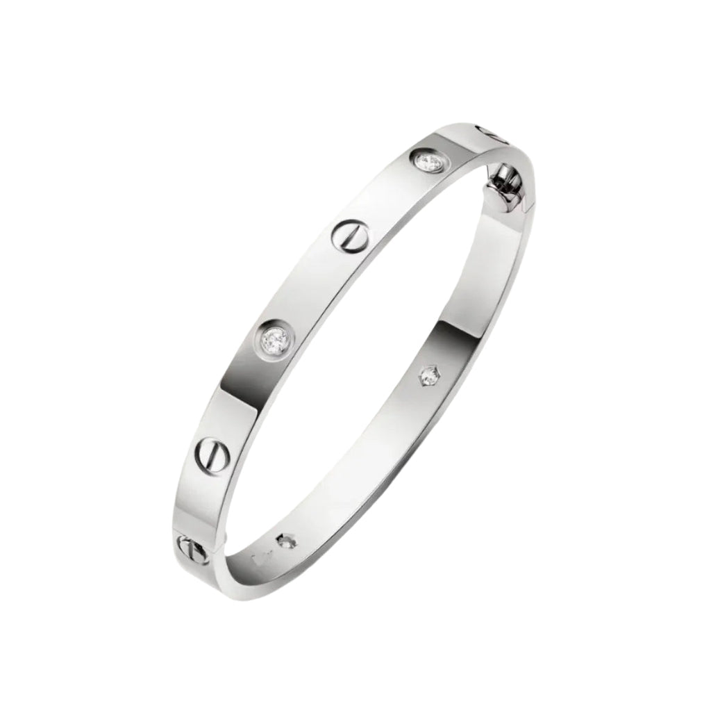 14k White Gold Love Bracelet